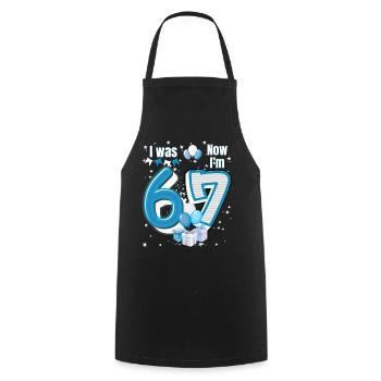 I was 6 Now Im 7 Birthday Shirt Kids 7 Birthday - Cooking Apron - black - Front - AI Model Male 185 dark (185cm)