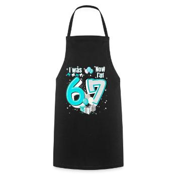 I was 6 Now Im 7 Birthday Shirt Kids 7 Birthday - Cooking Apron - black - Front - AI Model Male 185 dark (185cm)