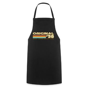 Originale 98er Retro-Streifen - Kochschürze - Schwarz - Vorne - AI Model Male 185 dark (185cm)