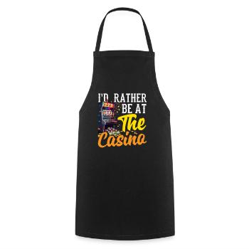 Prefer in the casino gambling slot machine poker - Cooking Apron - black - Front - AI Model Male 185 dark (185cm)