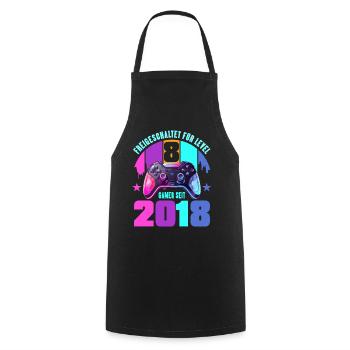 8th Birthday Young Girls - Cooking Apron - black - Front - AI Model Male 185 dark (185cm)