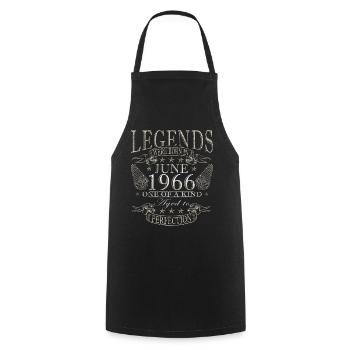 Cadeau d’anniversaire rétro vintage de juin 1966 - Tablier de cuisine - noir - Devant - AI Model Male 185 dark (185cm)