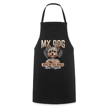 Yorkshire Terrier Yorkie Dog Breed - Cooking Apron - black - Front - AI Model Male 185 dark (185cm)