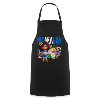 Fierté et Foyer du drapeau du Nicaragua - Tablier de cuisine - noir - Devant - AI Model Male 185 dark (185cm)
