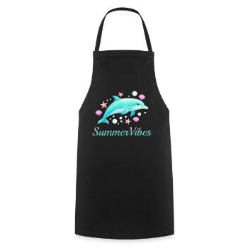 Summer Vibes - Cooking Apron - black - Front - AI Model Male 185 dark (185cm)