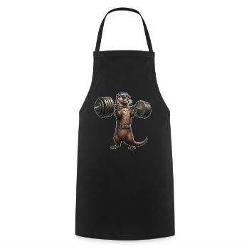 strong otter - Cooking Apron - black - Front - AI Model Male 185 dark (185cm)