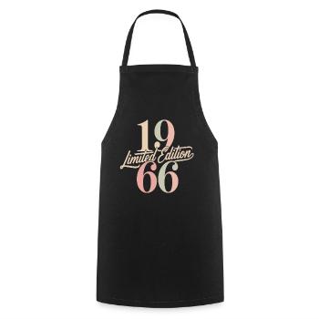 Jahrgang 1966 Limited Edition Retro - Kochschürze - Schwarz - Vorne - AI Model Male 185 dark (185cm)
