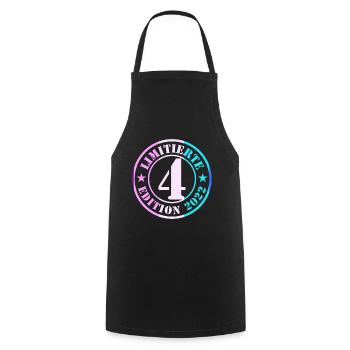 4th Birthday Young Girls - Cooking Apron - black - Front - AI Model Male 185 dark (185cm)