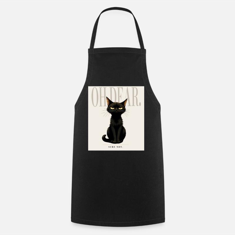 Disappointing. – Sarcastic Black Cat Design - Cooking Apron - black