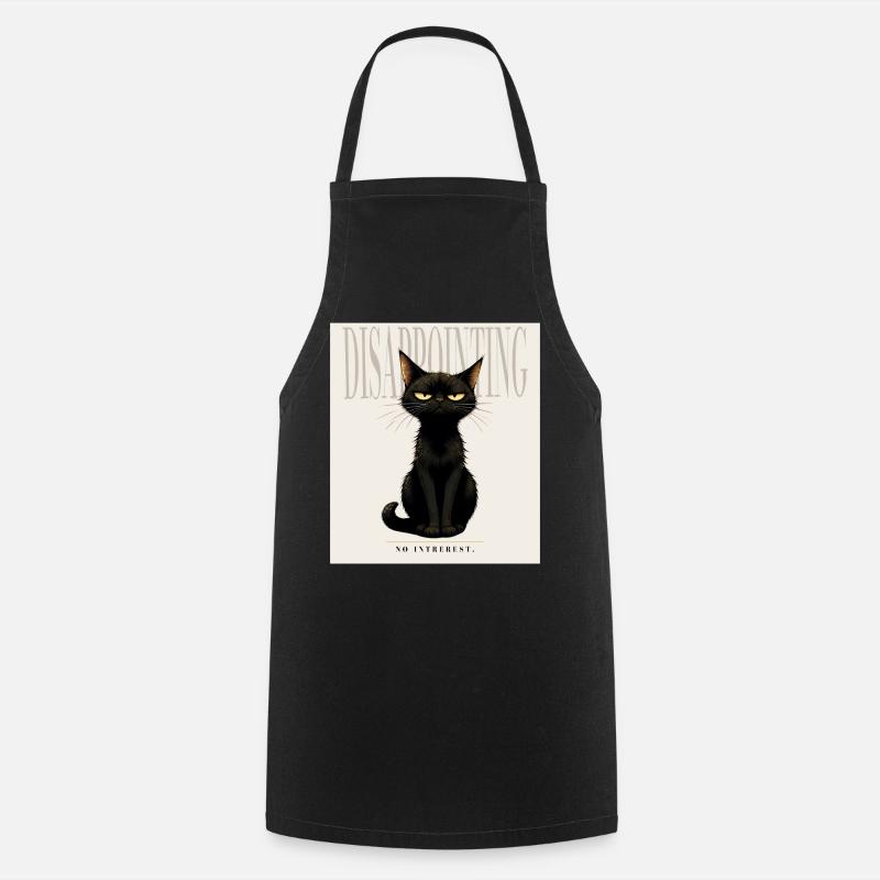 Disappointing. – Sarcastic Black Cat Design - Cooking Apron - black