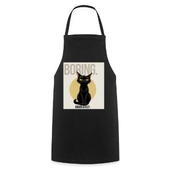 BORING Sarcastic Black Cat Design - Kochschürze - Schwarz - Vorne - AI Model Male 185 dark (185cm)
