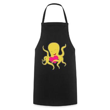 Cœur de pieuvre - Tablier de cuisine - noir - Devant - AI Model Male 185 dark (185cm)