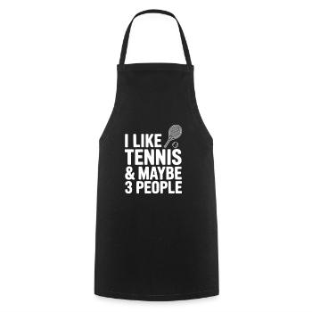 Ich mag Tennis und vielleicht drei Leute - Kochschürze - Schwarz - Vorne - AI Model Male 185 dark (185cm)
