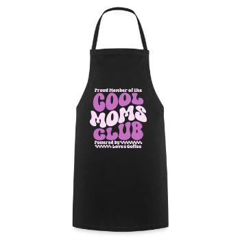 Cadeau des mamans pour la fête des mères - Club des mamans cool - Tablier de cuisine - noir - Devant - AI Model Male 185 dark (185cm)
