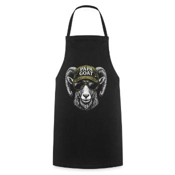Papa Goat Cap Retro Hipster - Cooking Apron - black - Front - AI Model Male 185 dark (185cm)