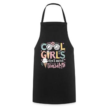 Les filles cool n’ont pas besoin d’amandes - Tablier de cuisine - noir - Devant - AI Model Male 185 dark (185cm)