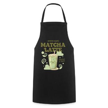 Kyoto Cafe Matcha Latte Schaumiger und gemütlicher Matcha-Tee - Kochschürze - Schwarz - Vorne - AI Model Male 185 dark (185cm)