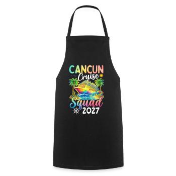Équipe de croisière de Cancún 2027 - Tablier de cuisine - noir - Devant - AI Model Male 185 dark (185cm)