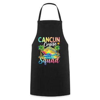 Équipe de croisière de Cancún - Tablier de cuisine - noir - Devant - AI Model Male 185 dark (185cm)