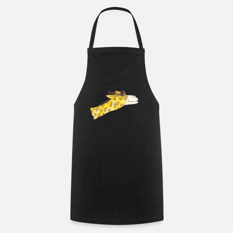 Giraffe in the wind - Cooking Apron - black