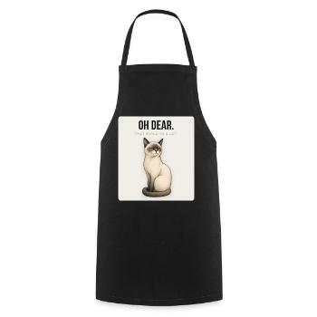 OH DEAR Sarcastic Cat Design - Kochschürze - Schwarz - Vorne - AI Model Male 185 dark (185cm)