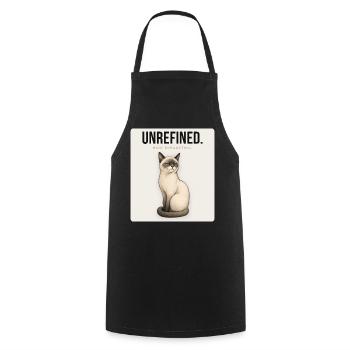 UNREFINED Sarcastic Cat Design - Kochschürze - Schwarz - Vorne - AI Model Male 185 dark (185cm)