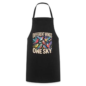 Ailes différentes, un oiseau du ciel - Tablier de cuisine - noir - Devant - AI Model Male 185 dark (185cm)