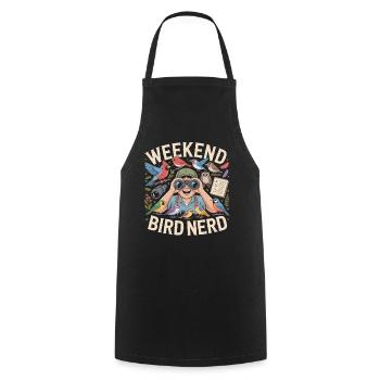 Weekend Bird Nerd Bird Watcher - Cooking Apron - black - Front - AI Model Male 185 dark (185cm)