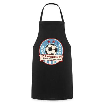 FC Sonntagskicker 09 - Kochschürze - Schwarz - Vorne - AI Model Male 185 dark (185cm)