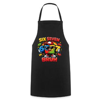 Bruh Saying Funny Retro Vintage Youth Language Of The - Cooking Apron - black - Front - AI Model Male 185 dark (185cm)