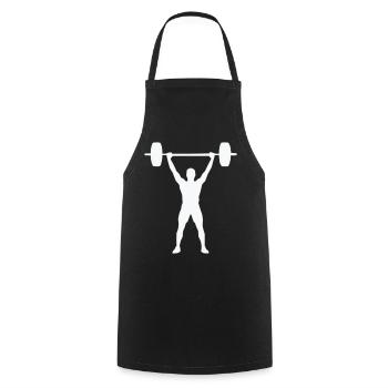Haltérophilie Silhouette Entraînement avec poids - Tablier de cuisine - noir - Devant - AI Model Male 185 dark (185cm)