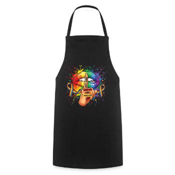 LGBTQIA+ - Don't Judge What You Don't Understand - Cooking Apron - black - Front - AI Model Male 185 dark (185cm)