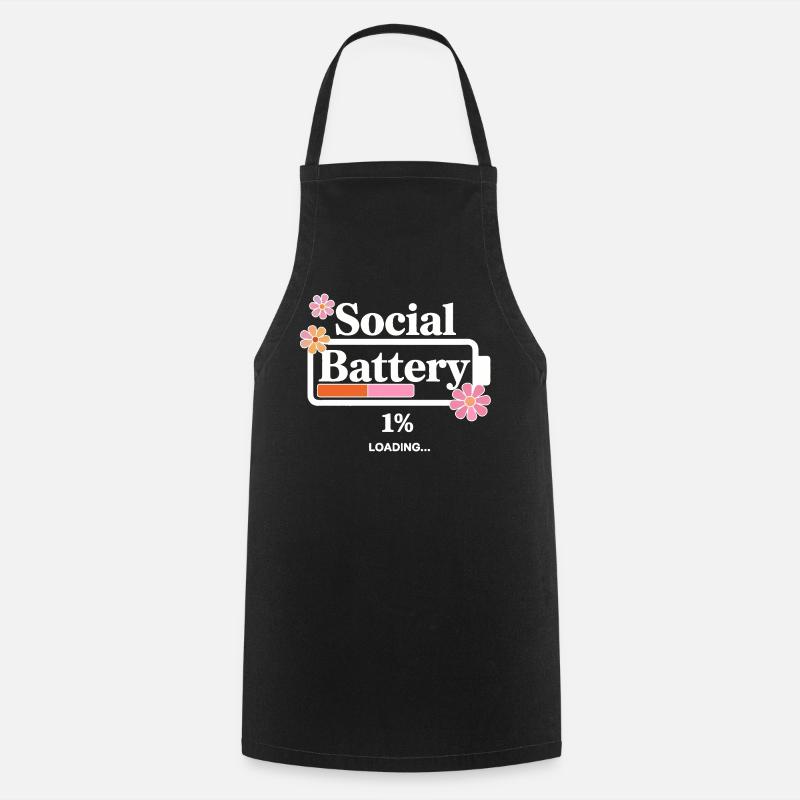 Batterie sociale vide – Conception de la santé mentale - Tablier de cuisine - noir