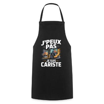 T-Shirt Cariste Homme Funny Chariot Élévateur  - Tablier de cuisine - noir - Devant - AI Model Male 185 dark (185cm)