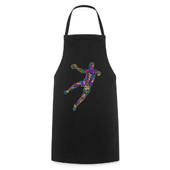 Bunter Handballspieler Handballer Jungen Handball - Kochschürze - Schwarz - Vorne - AI Model Male 185 dark (185cm)