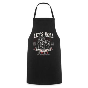 Let's Roll – Dice Game Night - Cooking Apron - black - Front - AI Model Male 185 dark (185cm)