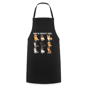 Comment reconnaître les chiens Humour drôle de table canin - Tablier de cuisine - noir - Devant - AI Model Male 185 dark (185cm)