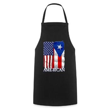 Porto Rico portoricain américain - Tablier de cuisine - noir - Devant - AI Model Male 185 dark (185cm)