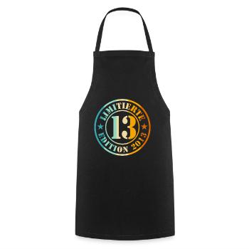 13th Birthday - Cooking Apron - black - Front - AI Model Male 185 dark (185cm)