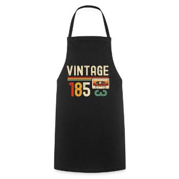 Vintage 85 Cassette Retro - Cooking Apron - black - Front - AI Model Male 185 dark (185cm)