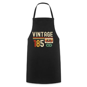 Vintage 85 Cassette Retro - Cooking Apron - black - Front - AI Model Male 185 dark (185cm)