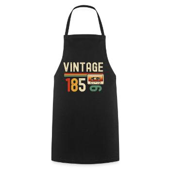 Vintage 185 Kassette Retro - Kochschürze - Schwarz - Vorne - AI Model Male 185 dark (185cm)