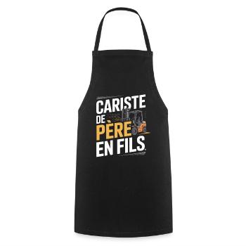 T-Shirt Cariste Père En Fils Original - Tablier de cuisine - noir - Devant - AI Model Male 185 dark (185cm)