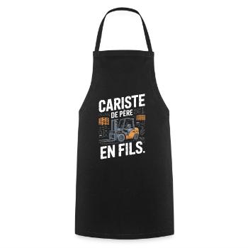 T-Shirt Cariste Famille Original Cadeau Humour  - Tablier de cuisine - noir - Devant - AI Model Male 185 dark (185cm)
