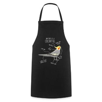 Cockatiel Anatomy - Cooking Apron - black - Front - AI Model Male 185 dark (185cm)