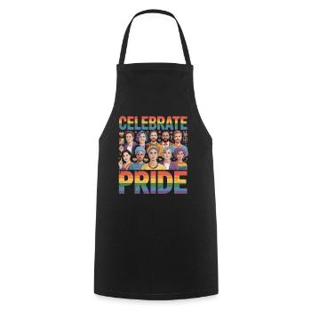 Celebrate Pride LGBT Rainbow Diversity - Cooking Apron - black - Front - AI Model Male 185 dark (185cm)