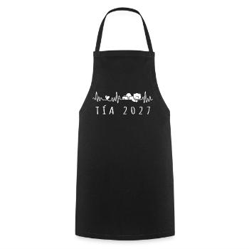 Futura Tía 2027 Latido del Corazón Embarazo - Kochschürze - Schwarz - Vorne - AI Model Male 185 dark (185cm)