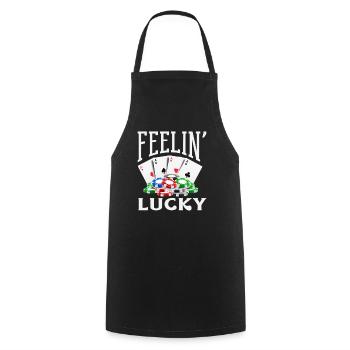 Happiness Casino Gambling Poker Card Game - Cooking Apron - black - Front - AI Model Male 185 dark (185cm)