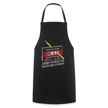 Fans des Années 80 Cadeau humour personnalisé - Tablier de cuisine - noir - Devant - AI Model Male 185 dark (185cm)