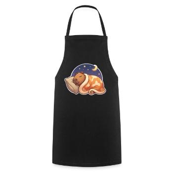 Capybara Sleeping - Tablier de cuisine - noir - Devant - AI Model Male 185 dark (185cm)